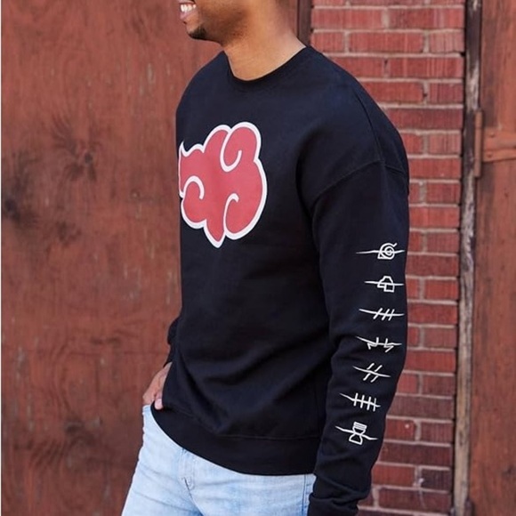 Ripple Junction Other - Ripple Junction Men’s Naruto Shippuden Anti-Leaf Clouds Crew-Neck Fleece